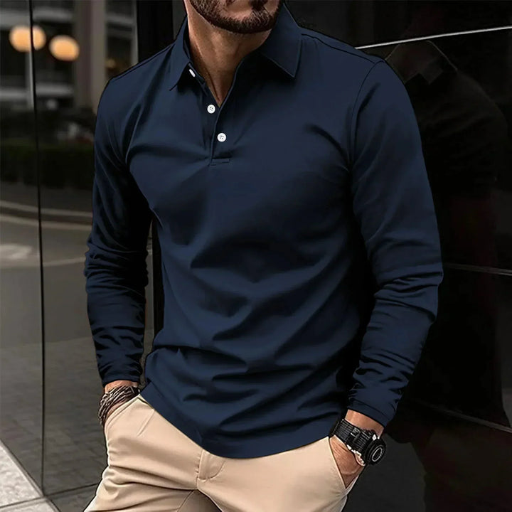 James Casual Long-Sleeve Polo
