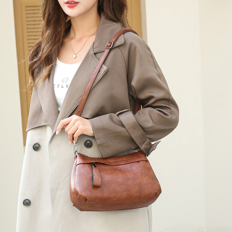 Sanya Classic Leather Crossbody Bag